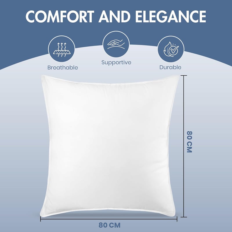 Utopia Bedding 2 darabos párna 80x80 cm, légáteresztő és puha alvópárna fehér - 80 x 80 cm (pack of 2), 2, White