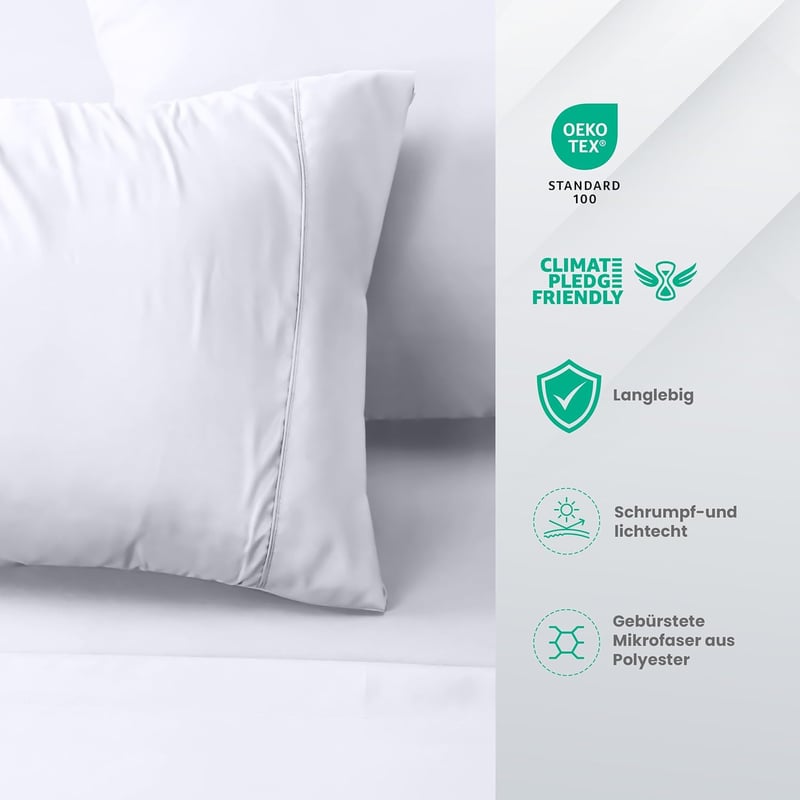 Utopia Bedding 4 részes ágyneműhuzat szett 180x200 cm fehér mikroszálas