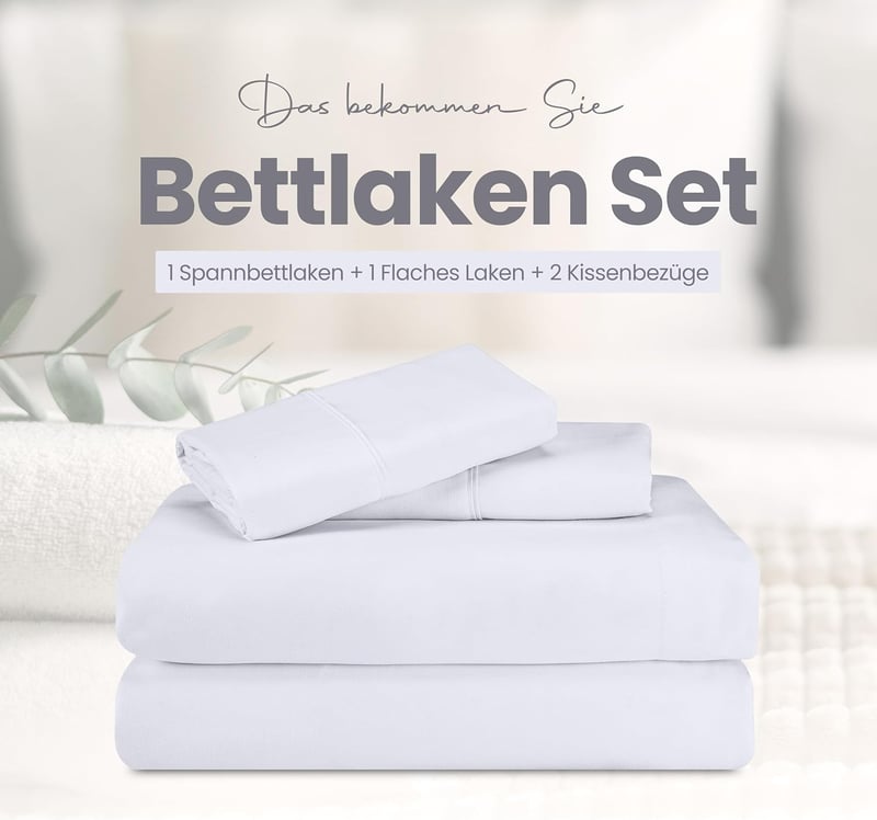 Utopia Bedding 4 részes ágyneműhuzat szett 180x200 cm fehér mikroszálas