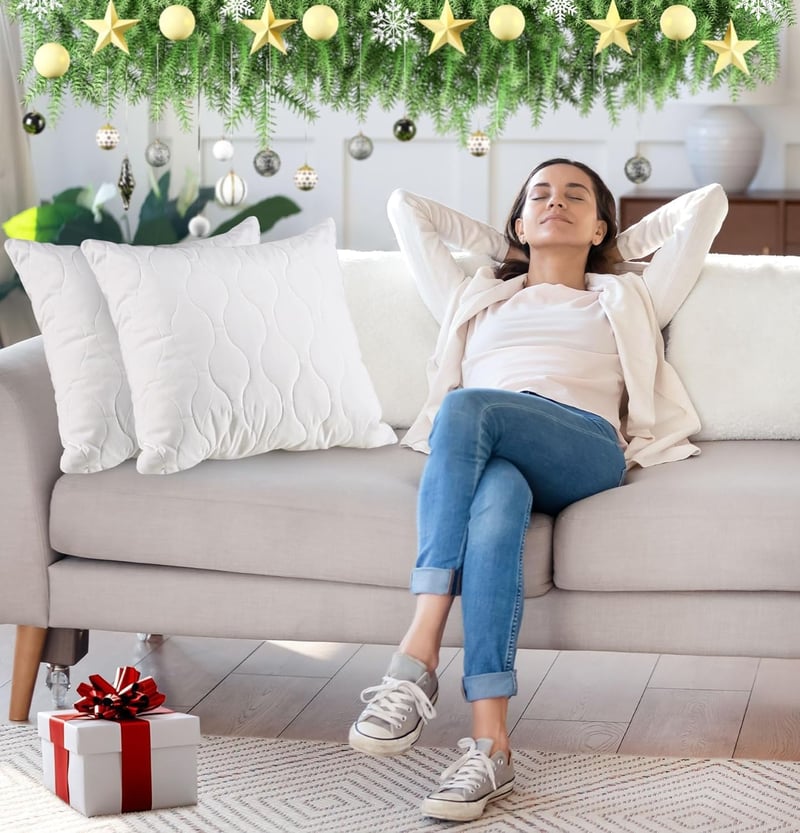 Utopia Bedding 50x50 cm párna szett (2 db), fehér steppelt díszpárna - 50 x 50 cm (2er Pack), 2, White