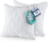 Utopia Bedding 50x50 cm párna szett (2 db), fehér steppelt díszpárna - 50 x 50 cm (2er Pack), 2, White 1