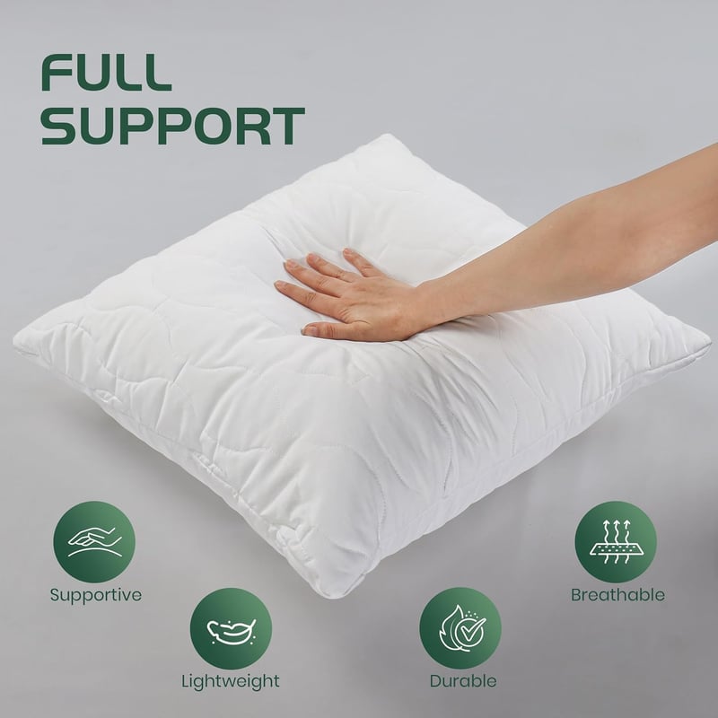 Utopia Bedding 50x50 cm párna szett (2 db), fehér steppelt díszpárna - 50 x 50 cm (2er Pack), 2, White