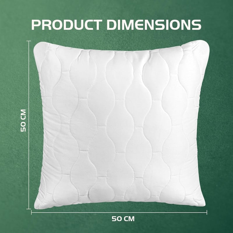 Utopia Bedding 50x50 cm párna szett (2 db), fehér steppelt díszpárna - 50 x 50 cm (2er Pack), 2, White