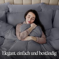 Utopia Bedding Ágynemű Szett 135x200 cm, Mikroszálas Paplanhuzat Cipzárral + Párnahuzat 80x80 cm, Szürke, Könnyen Kezelhető 7