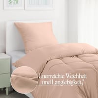 Utopia Bedding Ágynemű Szett 135x200 cm - Mikroszálas Paplanhuzat Cipzárral és 80x80 cm Párnahuzat - Bézs Színű, Könnyen Kezelhető 4