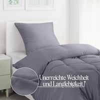 Utopia Bedding Ágynemű Szett 135x200 cm, Mikroszálas Paplanhuzat Cipzárral + Párnahuzat 80x80 cm, Szürke, Könnyen Kezelhető 4