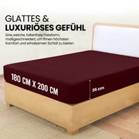 Utopia Bedding bordó napínacia plachta z polyesterového mikrovlákna 180x200 cm, hĺbka rohov 35 cm, s certifikátom Oeko-Tex 2