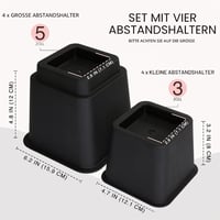 Utopia Bedding Bútorlábak 8 db-os szett 5-9 cm magasítható fekete 2