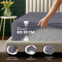 Utopia Bedding Napínacie prestieradlo 140x200 cm, výška matraca do 30 cm, sivá, brúsené mikrovlákno, chránič matraca s certifikátom OEKO-TEX 4