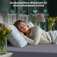 Utopia Bedding Napínacie prestieradlo 140x200 cm, výška matraca do 30 cm, sivá, brúsené mikrovlákno, chránič matraca s certifikátom OEKO-TEX 3