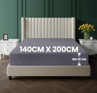 Utopia Bedding Napínacie prestieradlo 140x200 cm, výška matraca do 30 cm, sivá, brúsené mikrovlákno, chránič matraca s certifikátom OEKO-TEX 2