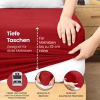 Cearșaf cu elastic Utopia Bedding 140x200 cm Roșu - Protecție de saltea, cearșaf cu colțuri, lenjerie de pat 5