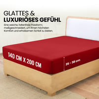 Cearșaf cu elastic Utopia Bedding 140x200 cm Roșu - Protecție de saltea, cearșaf cu colțuri, lenjerie de pat 2