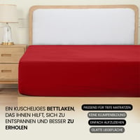 Cearșaf cu elastic Utopia Bedding 140x200 cm Roșu - Protecție de saltea, cearșaf cu colțuri, lenjerie de pat 6