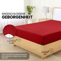 Cearșaf cu elastic Utopia Bedding 140x200 cm Roșu - Protecție de saltea, cearșaf cu colțuri, lenjerie de pat 4