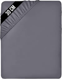 Utopia Bedding Gumis Lepedő 160x200 cm Szürke Mikroszálas - 160 x 200 cm, Grey 1