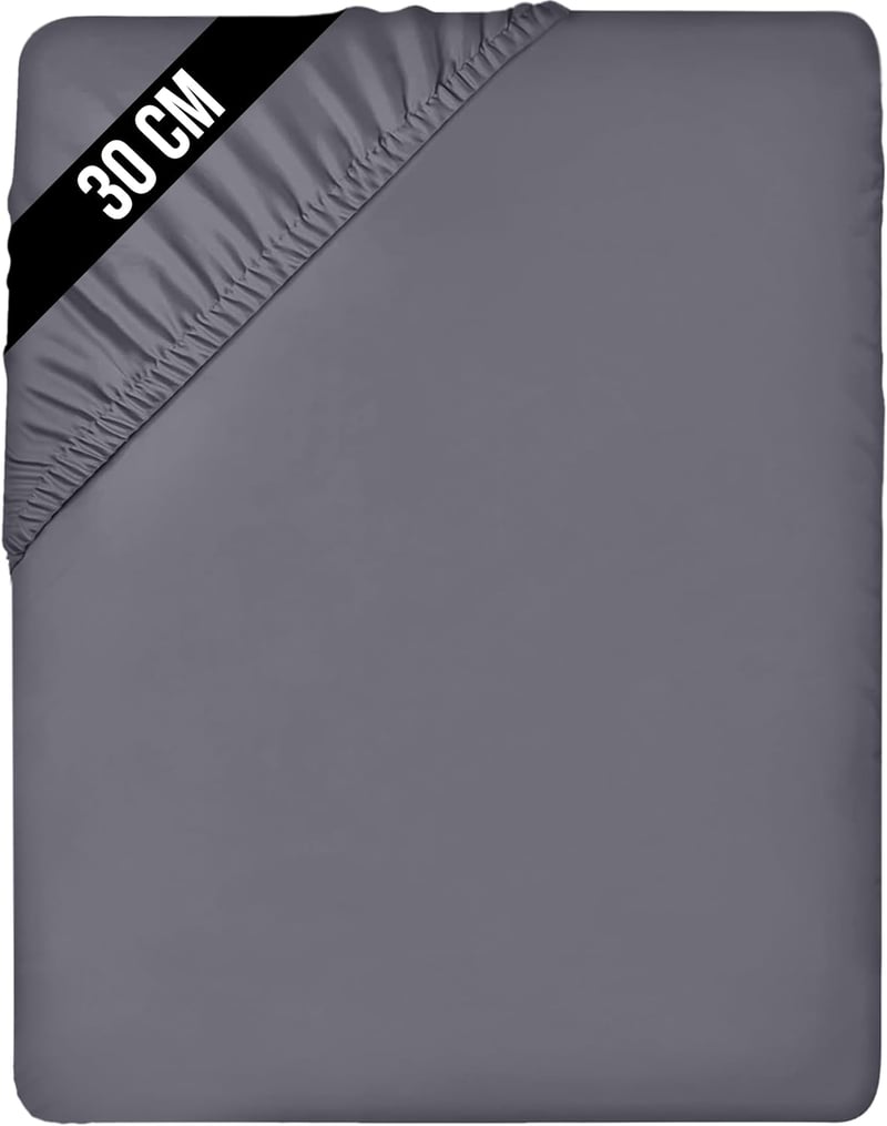Utopia Bedding Gumis Lepedő 160x200 cm Szürke Mikroszálas - 160 x 200 cm, Grey