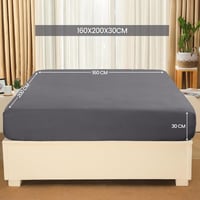 Utopia Bedding Gumis Lepedő 160x200 cm Szürke Mikroszálas - 160 x 200 cm, Grey 2