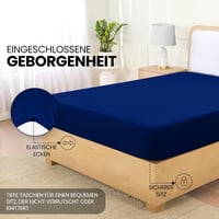 Utopia Bedding Gumis Lepedő 180x200 cm Királykék Mikroszálas 4