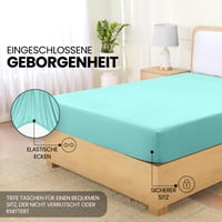 Utopia Bedding napínacie prestieradlo 180x200 cm, spa modrá, 35 cm hlboký lem, brúsený polyester z mikrovlákna, certifikát Oeko-Tex 4