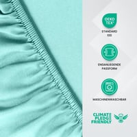 Utopia Bedding napínacie prestieradlo 180x200 cm, spa modrá, 35 cm hlboký lem, brúsený polyester z mikrovlákna, certifikát Oeko-Tex 3