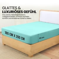 Utopia Bedding napínacie prestieradlo 180x200 cm, spa modrá, 35 cm hlboký lem, brúsený polyester z mikrovlákna, certifikát Oeko-Tex 2