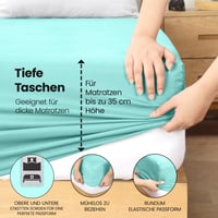 Utopia Bedding napínacie prestieradlo 180x200 cm, spa modrá, 35 cm hlboký lem, brúsený polyester z mikrovlákna, certifikát Oeko-Tex 5
