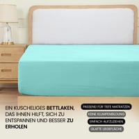 Utopia Bedding napínacie prestieradlo 180x200 cm, spa modrá, 35 cm hlboký lem, brúsený polyester z mikrovlákna, certifikát Oeko-Tex 6