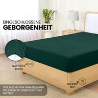 Utopia Bedding Plahta s gumicom 90x200 cm smaragdno zelena - Elastična zaštita za madrac za posteljinu 4