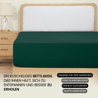 Utopia Bedding Plahta s gumicom 90x200 cm smaragdno zelena - Elastična zaštita za madrac za posteljinu 6
