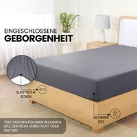 Utopia Bedding Napínacia plachta 90x200 cm sivá – Chránič matraca z brúseného polyesterového mikrovlákna s 35 cm hlbokými okrajmi, certifikát Oeko-Tex 4