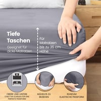 Utopia Bedding Napínacia plachta 90x200 cm sivá – Chránič matraca z brúseného polyesterového mikrovlákna s 35 cm hlbokými okrajmi, certifikát Oeko-Tex 5