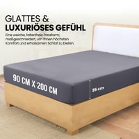 Utopia Bedding Napínacia plachta 90x200 cm sivá – Chránič matraca z brúseného polyesterového mikrovlákna s 35 cm hlbokými okrajmi, certifikát Oeko-Tex 2