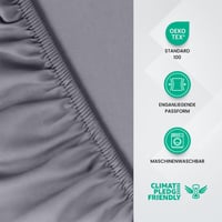 Utopia Bedding Napínacia plachta 90x200 cm sivá – Chránič matraca z brúseného polyesterového mikrovlákna s 35 cm hlbokými okrajmi, certifikát Oeko-Tex 3