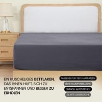 Utopia Bedding Napínacia plachta 90x200 cm sivá – Chránič matraca z brúseného polyesterového mikrovlákna s 35 cm hlbokými okrajmi, certifikát Oeko-Tex 6