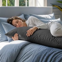 Utopia Bedding dlhý vankúš na telo 40x145 cm, s mäkkou výplňou z dutého vlákna, biely tehotenský vankúš pre spánok na boku a podporu počas materstva 3