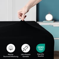 Cearșaf cu elastic Utopia Bedding din jerse, negru, 140x200 cm - Husă de pat elastică cu aspect de bumbac 2