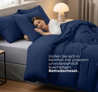 Utopia Bedding Posteljina od mikrovlakana 155x220 cm + 2 jastučnice 80x80 cm - Mornarsko plava 3