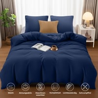Utopia Bedding Posteljina od mikrovlakana 155x220 cm + 2 jastučnice 80x80 cm - Mornarsko plava 5