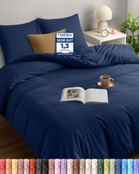Utopia Bedding Posteljina od mikrovlakana 155x220 cm + 2 jastučnice 80x80 cm - Mornarsko plava 1