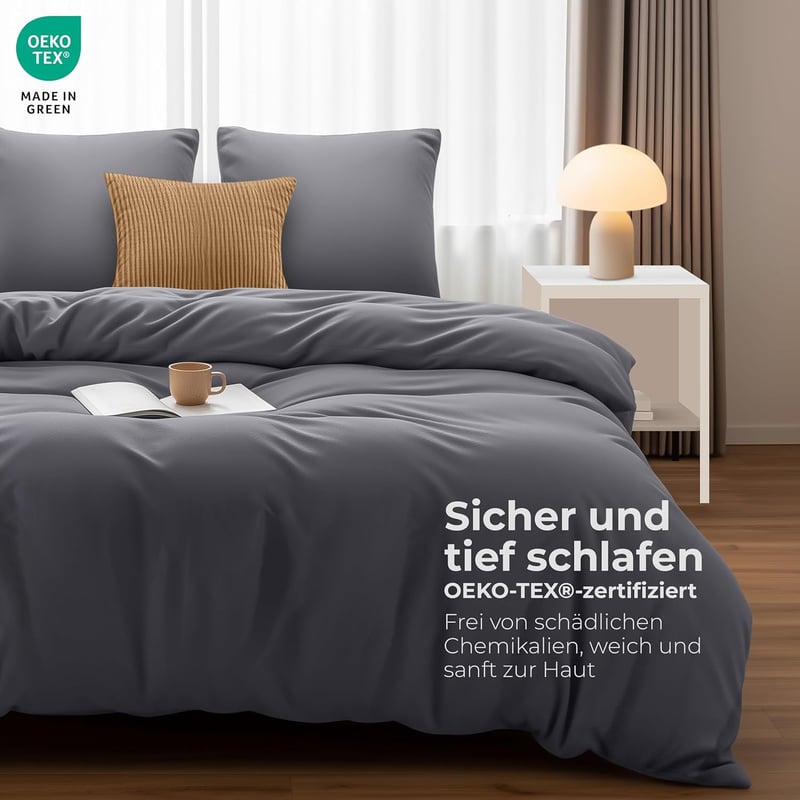Utopia Bedding Mikroszálas Ágyneműhuzat 200x220 cm Szürke + 2 Párnahuzat