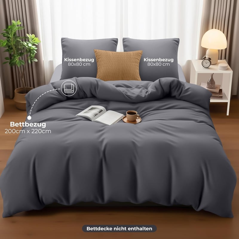Utopia Bedding Mikroszálas Ágyneműhuzat 200x220 cm Szürke + 2 Párnahuzat
