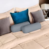 Utopia Bedding Vankúš na krk, súprava 2 ks, 15x40 cm, valcový vankúš, dekoračný vankúš, sivý, opora pod kolená, podpora krku, joga, relaxácia 5