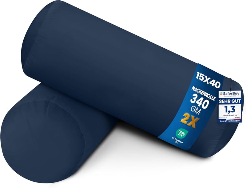Utopia Bedding Nyakpárna szett 2 db 15x40 cm sötétkék dekoratív párna
