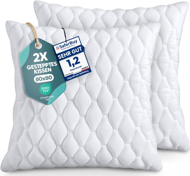 Vankúše Utopia Bedding 80x80 cm, sada 2 kusov, na spanie a dekoráciu