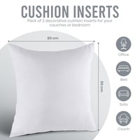 Utopia Bedding Jastuk 80x80 cm Bijeli set od 2 komada, navlaka od mikrovlakana s mekim poliesterskim punjenjem, ukrasni jastuk za kauč 2