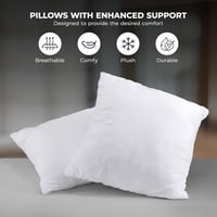 Utopia Bedding Jastuk 80x80 cm Bijeli set od 2 komada, navlaka od mikrovlakana s mekim poliesterskim punjenjem, ukrasni jastuk za kauč 6