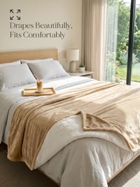 Utopia Bedding Sherpa prikrývka, teplá obojstranná plyšová deka na pohovku, posteľ, kempovanie – ťavia farba, 228x228 cm, huňatý flís 2