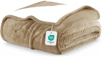 Utopia Bedding Sherpa prikrývka, teplá obojstranná plyšová deka na pohovku, posteľ, kempovanie – ťavia farba, 228x228 cm, huňatý flís 1