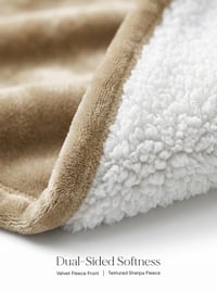 Utopia Bedding Sherpa prikrývka, teplá obojstranná plyšová deka na pohovku, posteľ, kempovanie – ťavia farba, 228x228 cm, huňatý flís 4